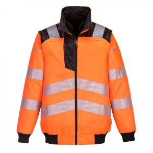 Portwest PW302 PW3 3-in-1 Orange Hi-Vis Pilot Jacket